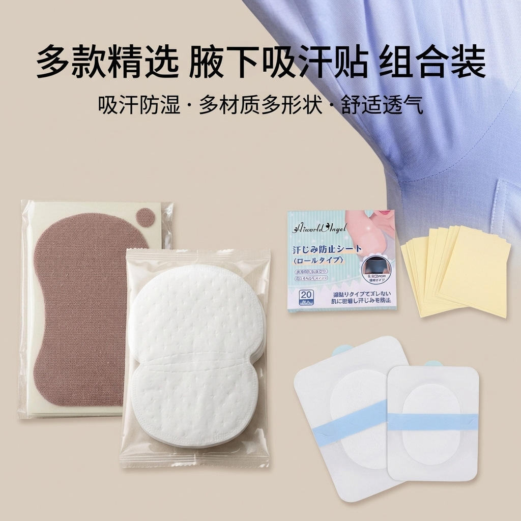 Cotton Fabric Amazon Anti-Dirt Source Factory Armpit Invisible Underarm Sweat Patches for Men and Women, Summer Use, Disposable