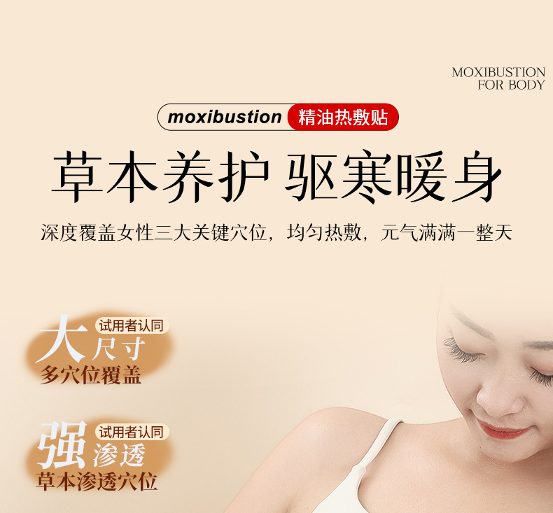 Mugwort Essential Oil Patch Ai Cao Warming Topical Patch for Neck Shoulder Waist and Knee Care 1 Box overview