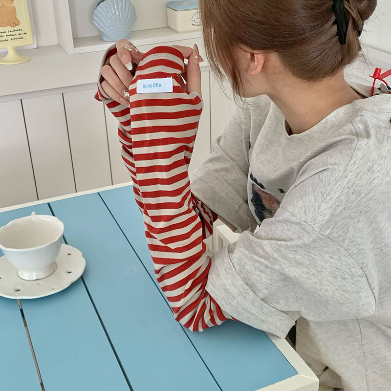 Mangas de hielo, mangas de protección solar, nuevas mujeres, verano, nueva sombra, protección UV, conducción delgada, mangas de mano a rayas sueltas, brazos