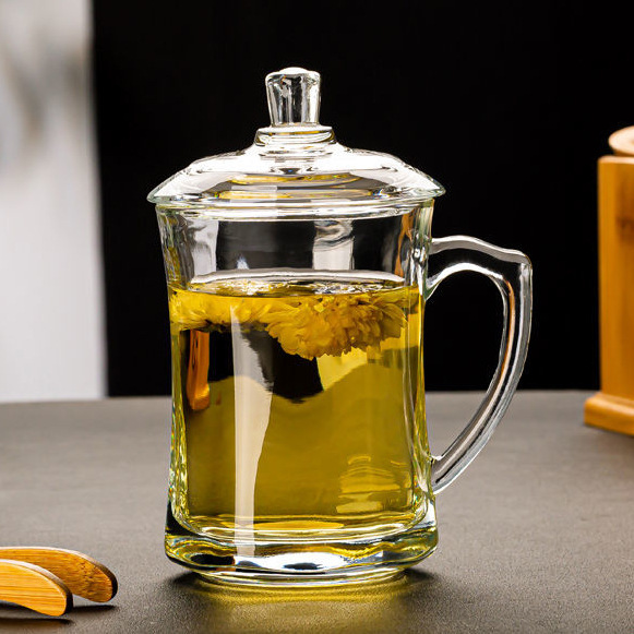 青蘋果玻璃杯茶飲杯EZ1011帶蓋禮品茶樓印字logo禮品