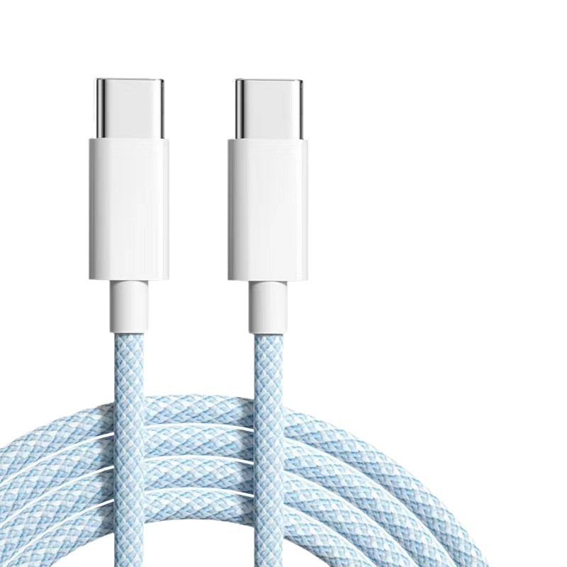 Doble cable de datos trenzado TYPEC66W para Huawei Xiaomi Apple teléfono móvil rápido PD cable de datos de carga rápida