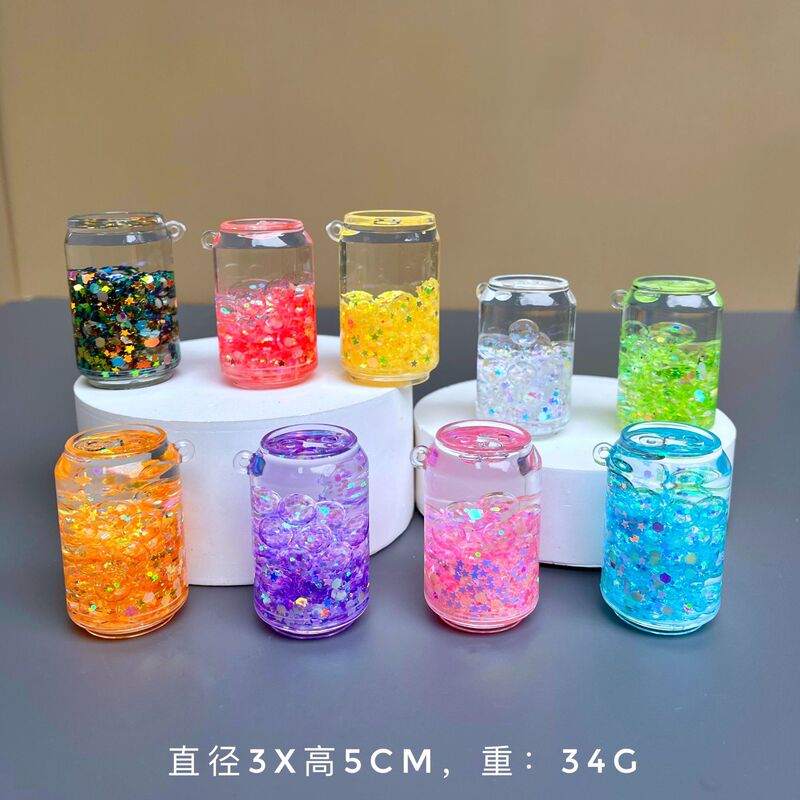 Acrylic Oil-Filled Beverage Bottle Keychain Pendant Liquid Bubble Bead Soda Bottle Cola Bottle Can Ornament Acrylic Oil-Filled Beverage Bottle Keychain Pendant Liquid Bubble Bead Soda Bottle Cola Bottle Can Ornament