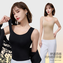 秋冬季无痕打底内搭固定杯免穿文胸透气舒适保暖背心修身保暖马甲