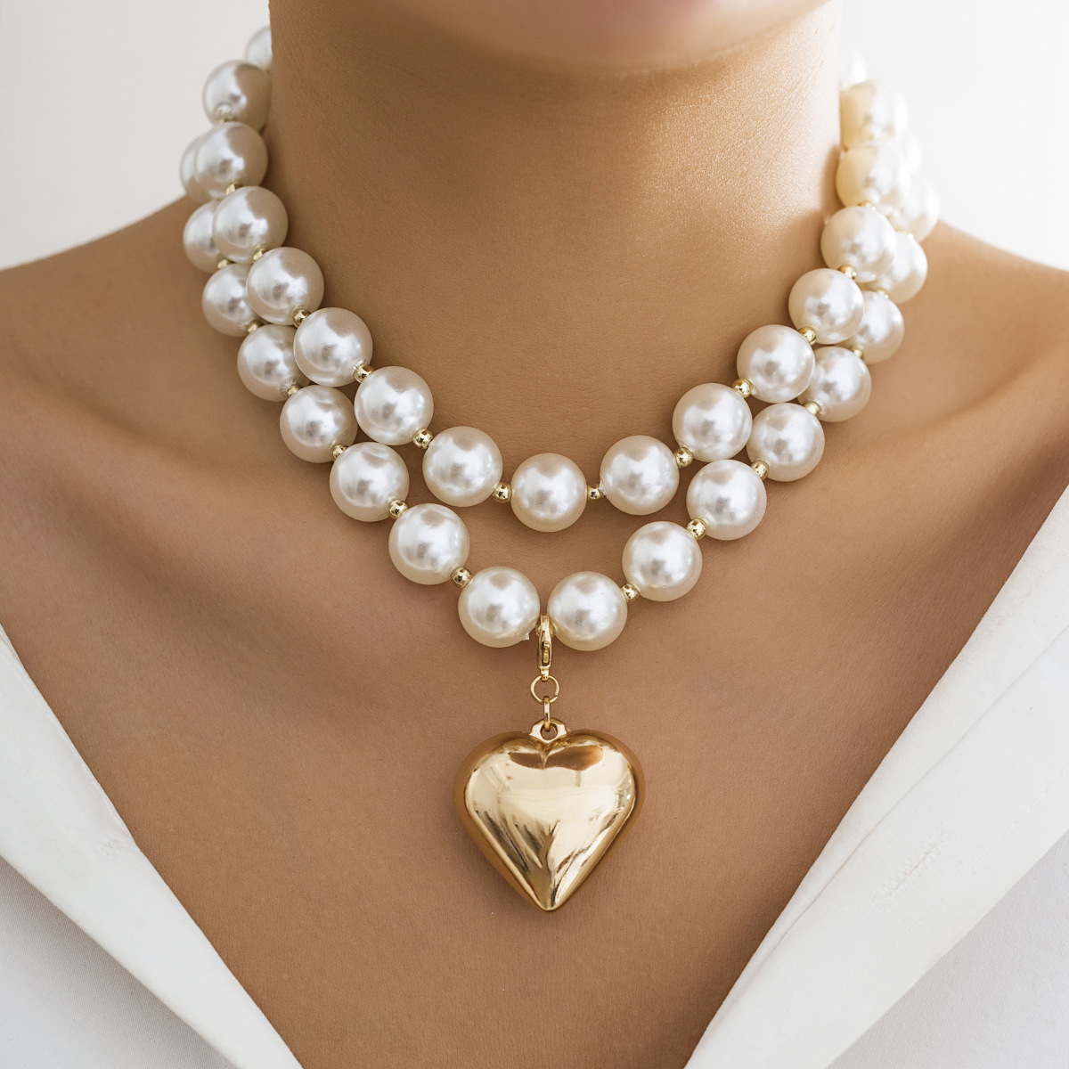 77g Weight Jewelry Set Classification 1 Piece, 1 Pair Quantity Banquet, Tea Party Occasion CCB Material Heart Shape Pattern Women's Gender Plating Design Simple Style Style Simple Style Heart Shape CCB Plating Women's Jewelry Set 10