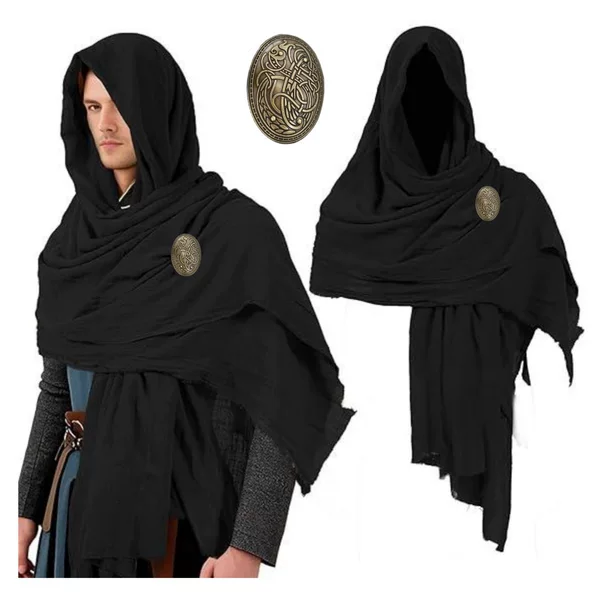 Amazon Multi-Color Square Scarf Large Size Robe Vintage Gothic Clothing Larp Viking Cloak Halloween Pirate Cape