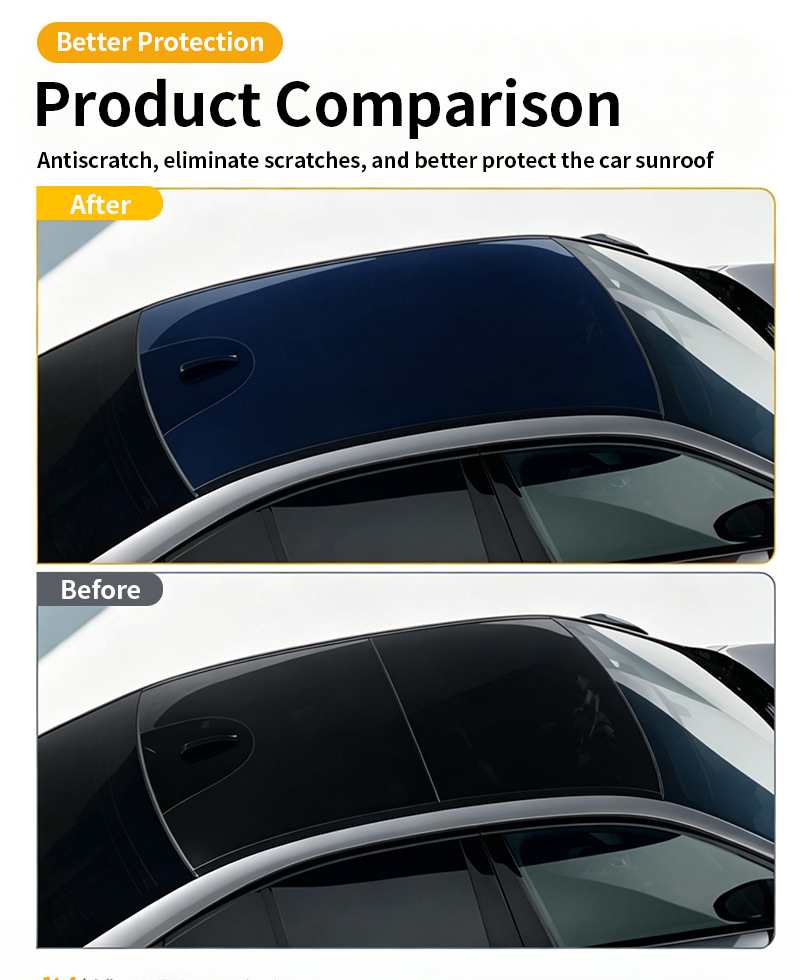 Suitable for 20-24 Model S Cross-Border Exclusive Tpu Sunroof Ice Armor Black Crystal Ice Armor Heat Insulation Film Pre-Cut