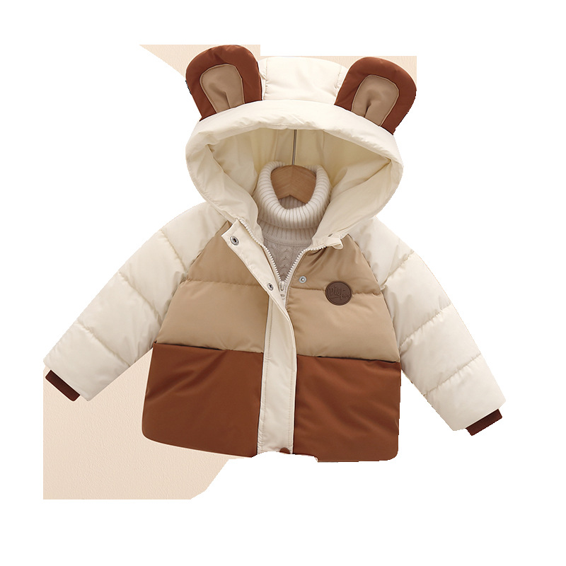 Chaqueta de plumón para niños, nueva colección otoño-invierno 2024, abrigo grueso para bebés y niños pequeños, estilo coreano para niños y niñas