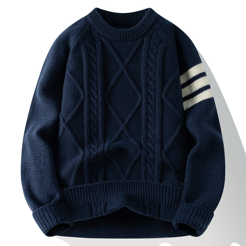 Winter Men's Thickened New Korean Edition Trendy Loose Handsome Teenage High School Student Knitted Sweater for Outer_voghion.com