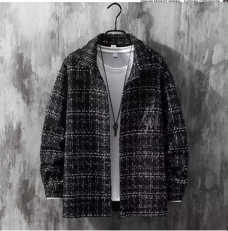 Chaqueta japonesa de solapa tejida de primavera y otoño, marca de moda, top guapo, casual suelto para hombres, fragancia pequeña