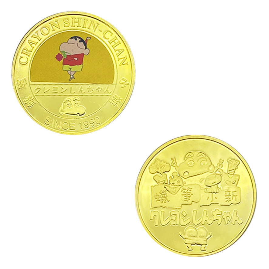 Lápiz de animación pequeño nuevo alrededor de doce monedas conmemorativas de pintura metálica coleccionable insignia puede ser aprobado