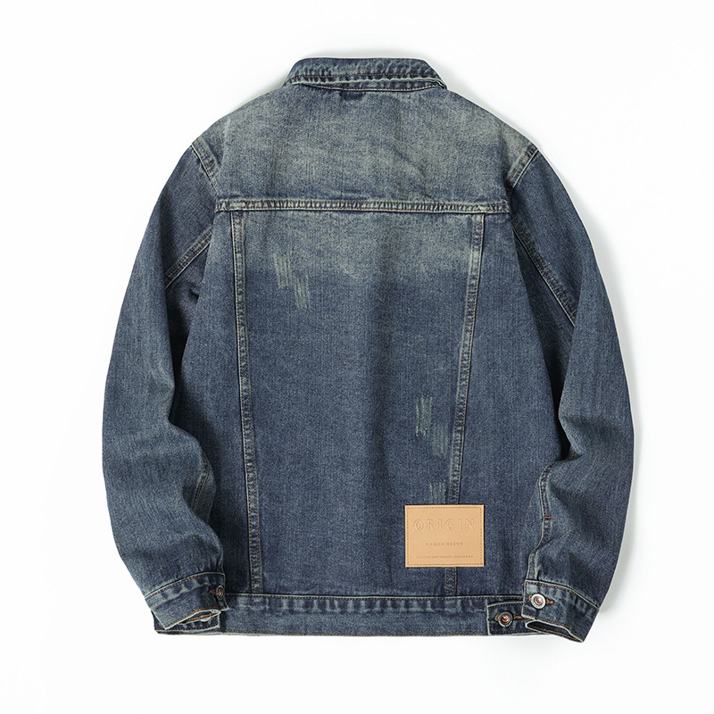 Frühling retro denim jacke männer trendy marke hübsche schlanke jacke gewaschen nostalgischen vielseitig_voghion.com