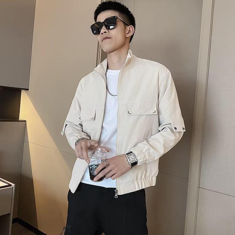 Duffy handsome men's coat 2022 new spring and autumn men's mature and stable jacket Korean trend slim fit frock coat
