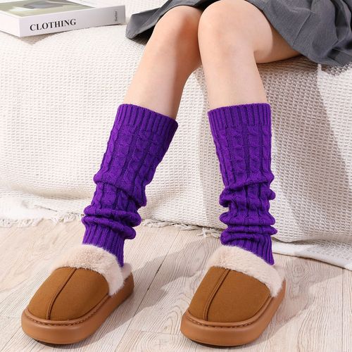 Korean Women's Autumn/Winter New JK Knitted Ankle Socks 8-Needle Cable Knit Socks Woolen Warm Slimming Leg Guard Boot Socks