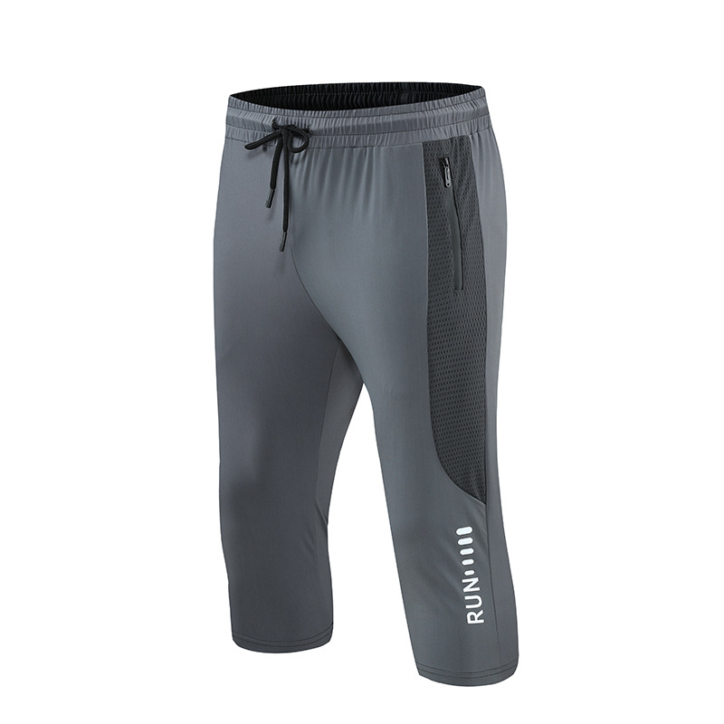 Verano fino de secado rápido pantalones de seda de hielo pantalones de chándal de los hombres 2022 pantalones casuales pantalones de los hombres recortado pantalones al por mayor moda