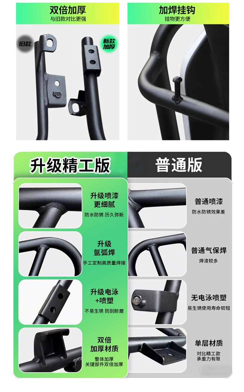 Suitable for Ninebot M95C+/N70C/M85C/F90M Guard Bars, M80C Front Bumper, Rear Rack, Electric Scooter
