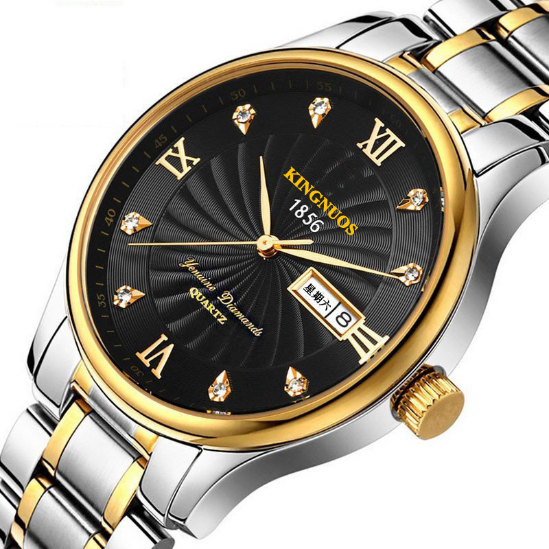 Genuine Ultra-Thin Waterproof Stainless Steel Quartz Watch for Men and Women, Men's Wristwatch, Student Women's Watch, Men's Gold-Tone Watch Genuine Ultra-Thin Waterproof Stainless Steel Quartz Watch for Men and Women, Men's Wristwatch, Student Women's Watch, Men's Gold-Tone Watch
