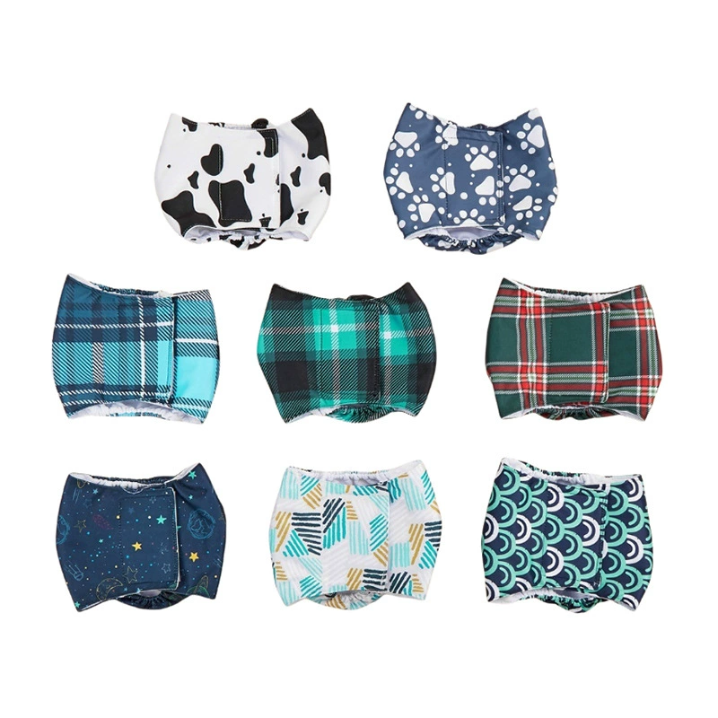 Индивидуальные подгузники для собак от производителя, подгузники для собак-самцов, печатные подгузники, моющиеся менструальные трусики для питомцев.