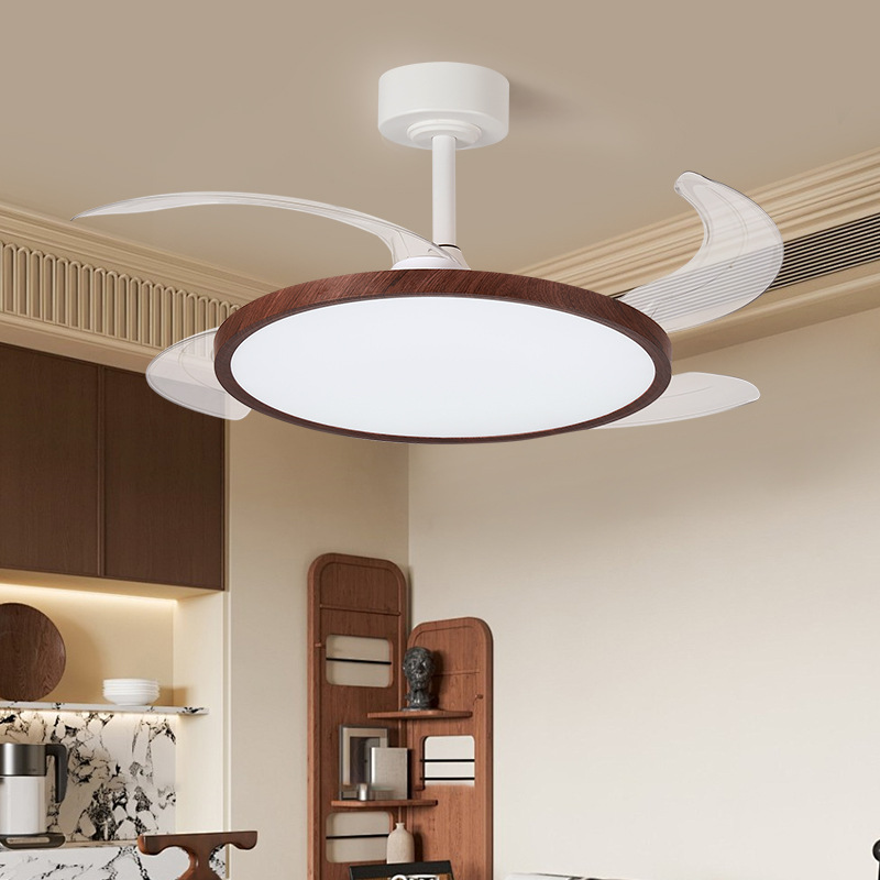 Ventilador invisible gran ventilador de viento moderno simple dormitorio sala de estar comedor ventilador eléctrico chandelier doméstico inversor de frecuencia