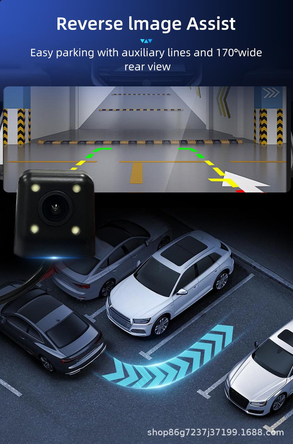 High-definition AHD reversing camera with large screen, starlight night vision, dedicated for car rearview