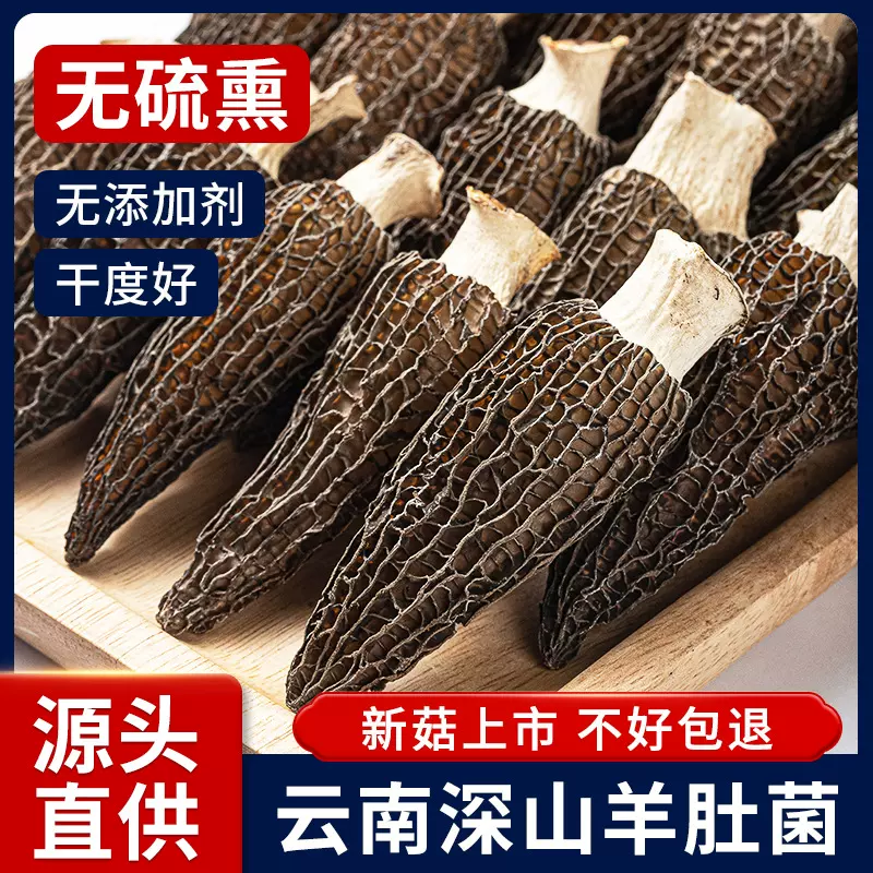 干羊肚菌特产级云南羊肚菌蘑菇菌菇汤料包头茬剪柄精挑货12g