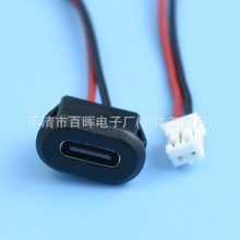 注塑防水 Type-C母座带线 带PH端子  防溅水充电设备内置充电插座