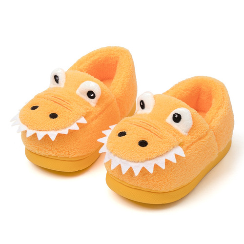 Children's cotton slippers winter Amazon crocodile cartoon cute bag heel warm non-slip thickened soft bottom children's slippers