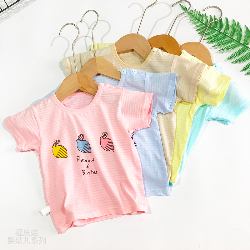 children Short sleeved T-shirt Thin section girl Summer wear baby baby summer Children's clothing 2021 Boy jacket On behalf of