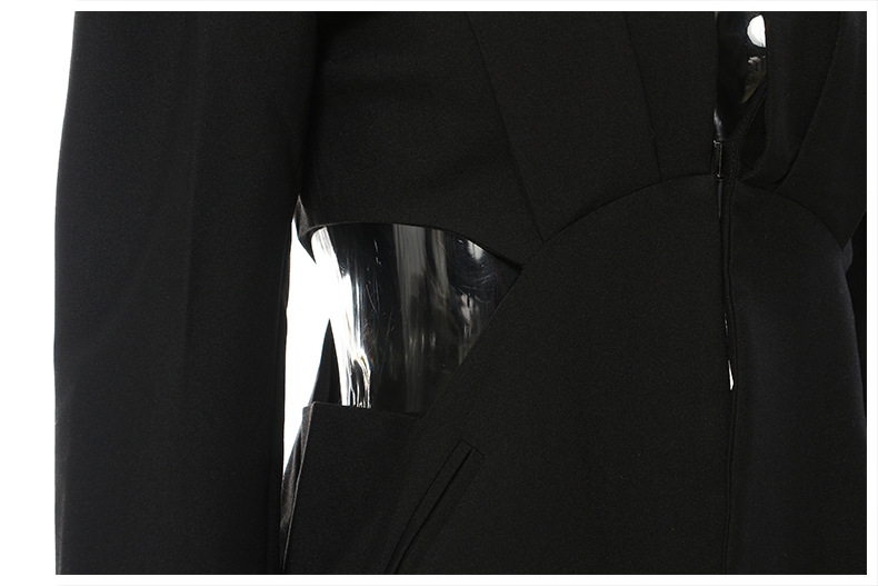 Office Side Waist Baring Slim Fit Exquisite Cut Personality Fashionable Jacket