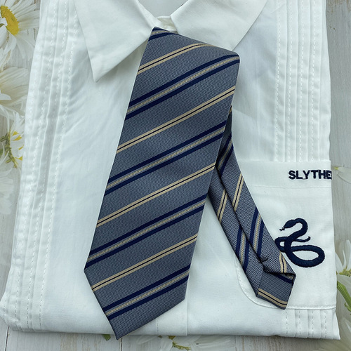 Red gold zipper striped tie JK/dk hand-knotted campus style unisex style free of charge gray collar flower versatile