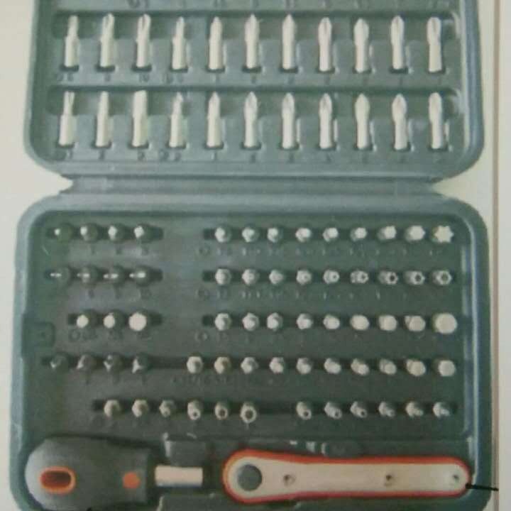 塑盒装98件套批头批咀电动螺丝刀接杆套筒组套 十字一字梅花批头