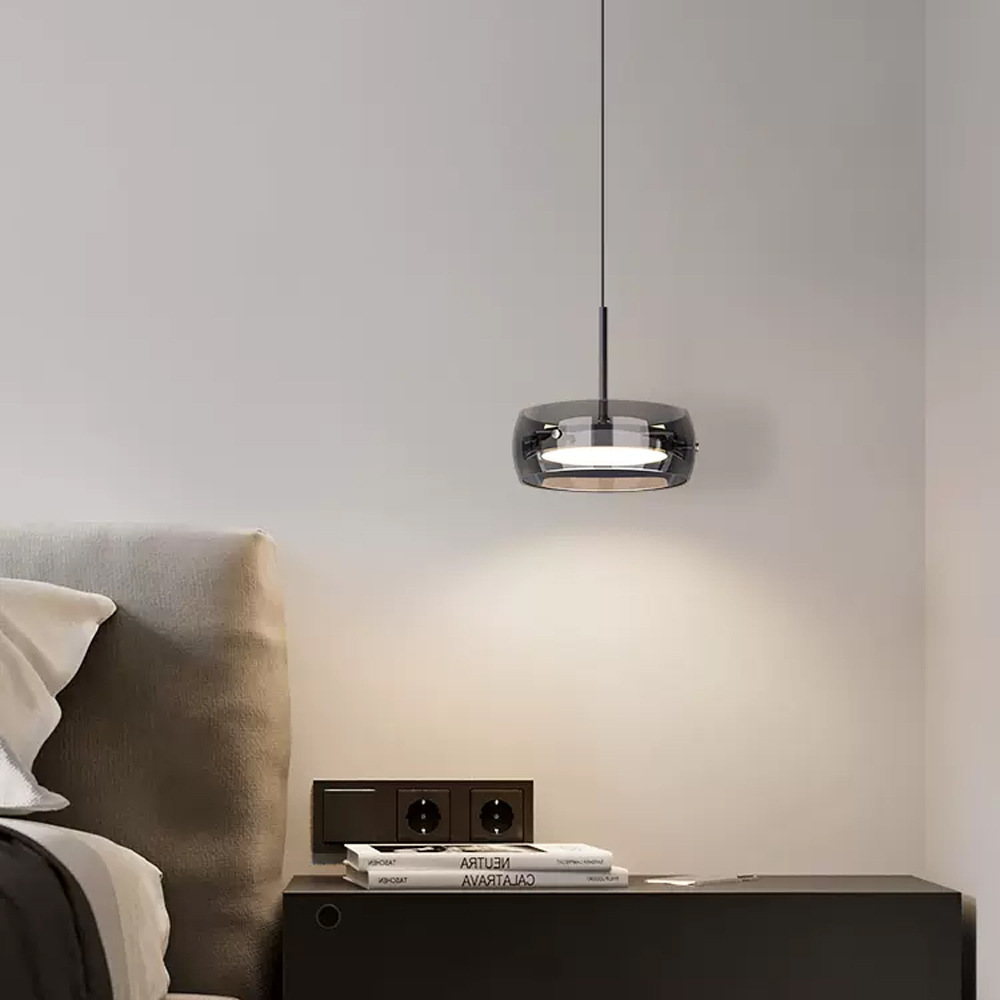 Lámpara de comedor simple lámpara de mesa de comedor moderna lámpara de cabecera de cama diseño creativo isla larga red lámpara de mesa de bar rojo