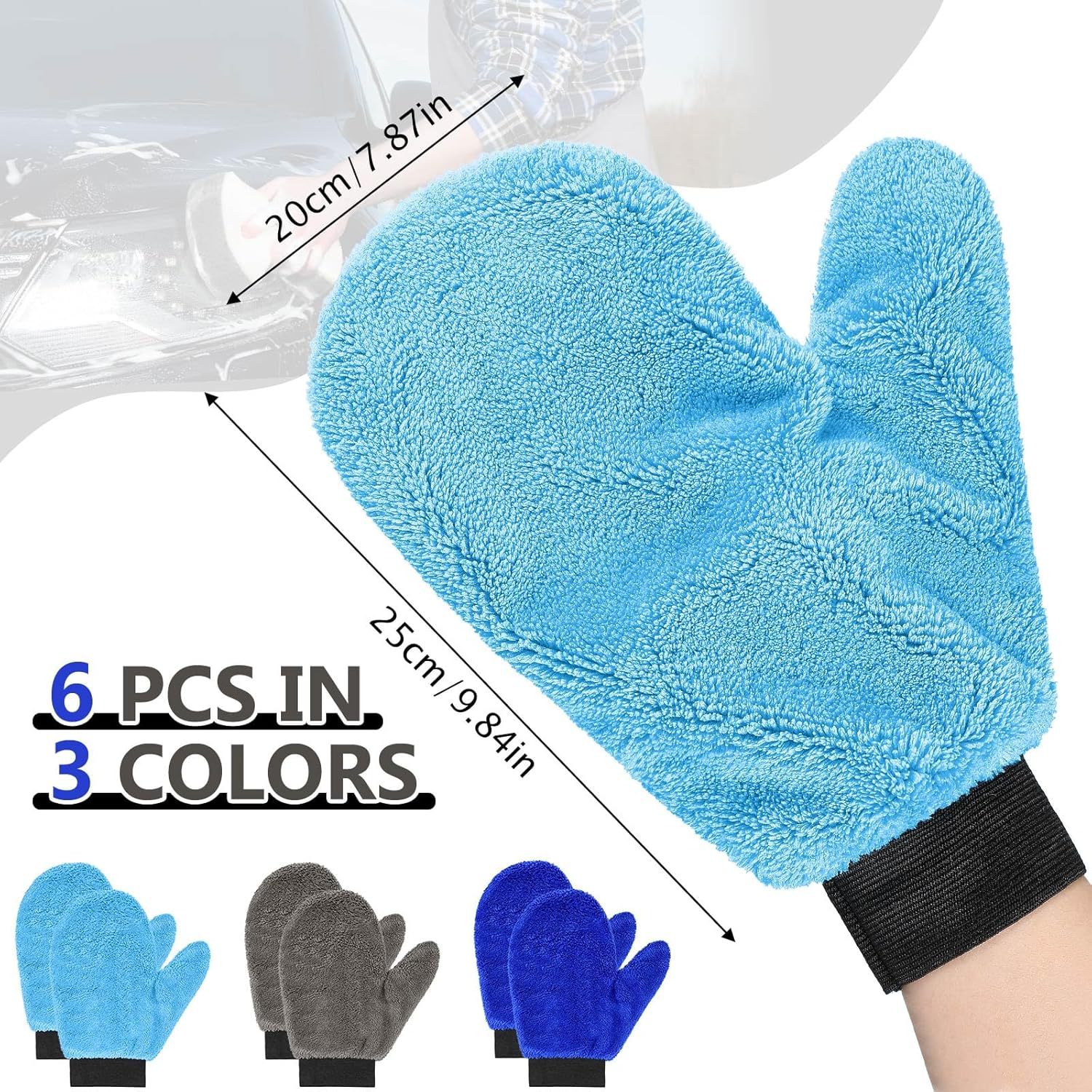 Manufacturer Supplies Coral Fleece Car Cleaning Gloves, Thumb Gloves, Car Wash Cleaning Tools, and Car Beauty Cleaning Supplies
