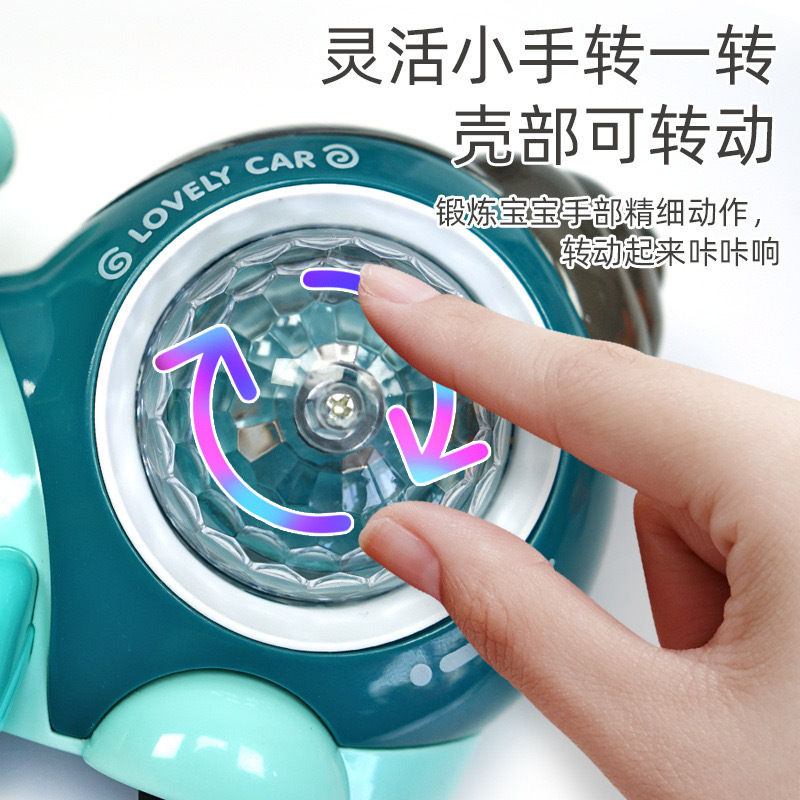 Explosiones transfronterizas juguetes eléctricos universales caminando evasión de obstáculos asintiendo proyección sonora divertida cangrejo juguetes para niños al por mayor