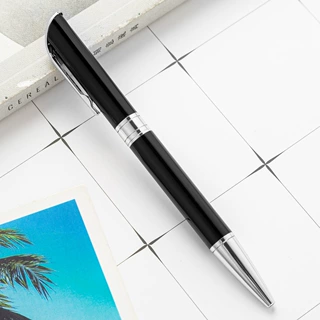 商务金属旋转圆珠笔 插套签字笔 高档广告笔办公专用笔可印刷logo