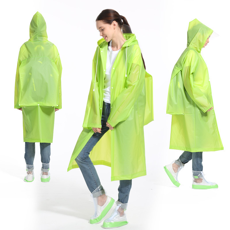 Cha colgar viajes al aire libre Eva impermeable mochila niños adultos largo senderismo escalada con sombrero engrosado poncho