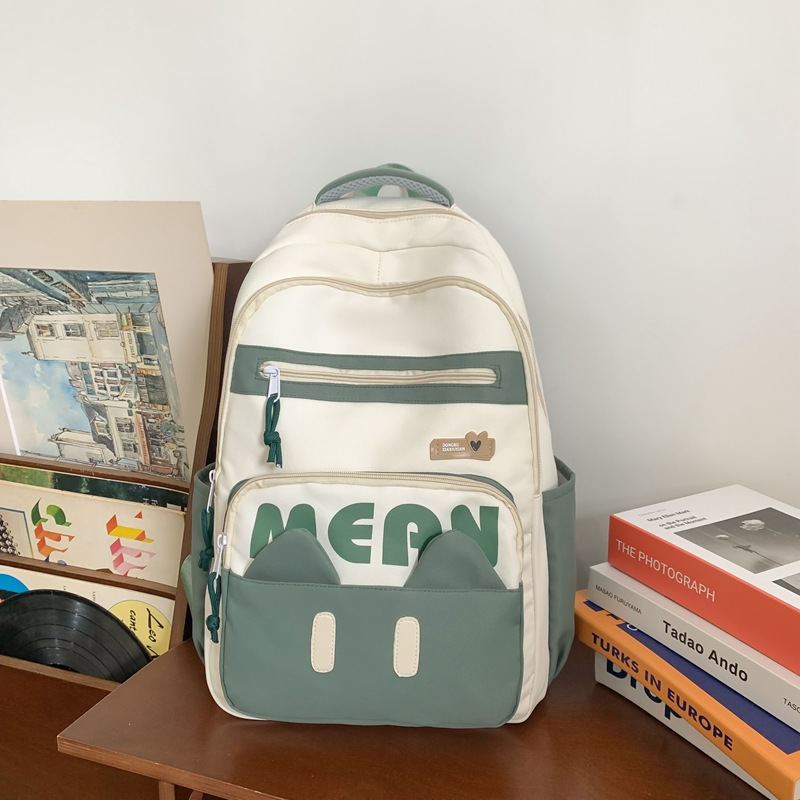 2025 nueva mochila de dibujos animados para niñas, escuela secundaria, escuela secundaria, universidad, estilo universitario, mochila fresca