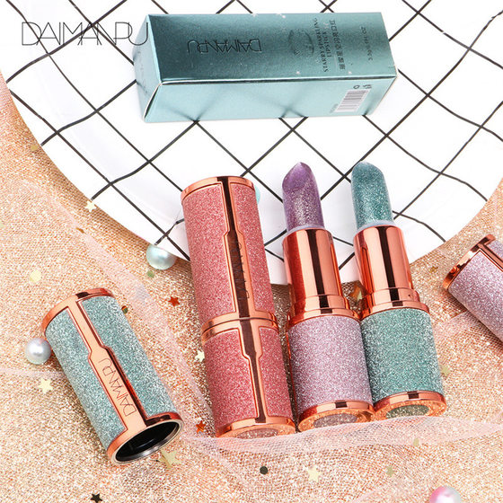Demanpu Starry Sky shiny jelly lipstick temperature-sensitive color-changing cute pink girl student makeup moisturizing lipstick