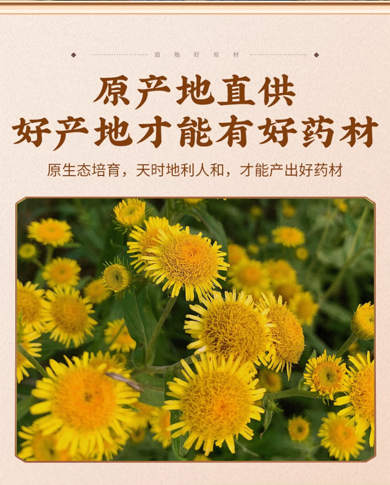 Dried Inula Flower Xuan Fu Hua 50g Bag Traditional Herbal Tea Ingredient key features