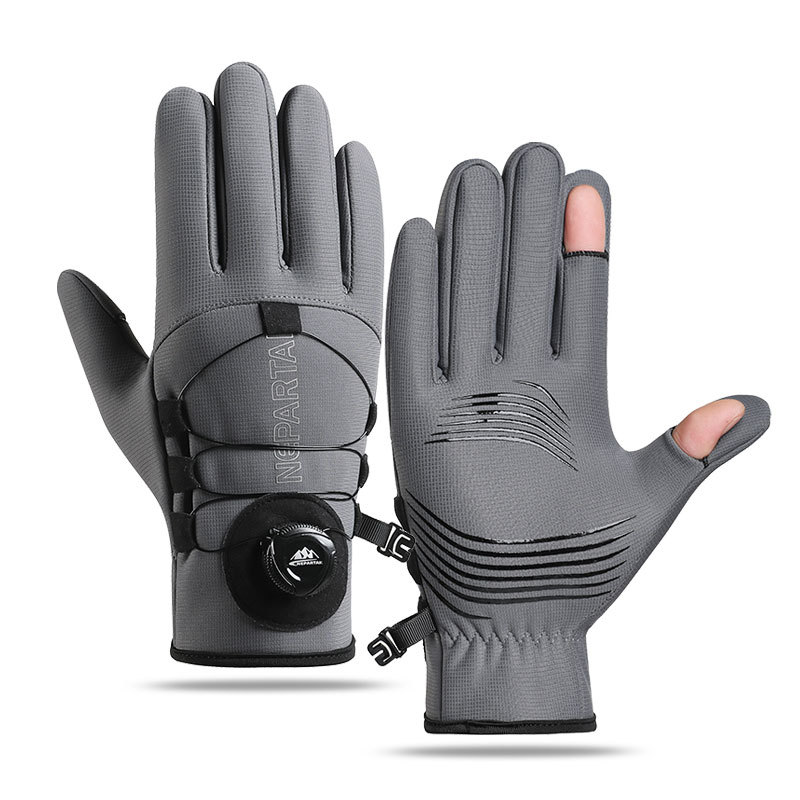 屋外防水手袋、冬用タッチスクリーン、防風性と保温性、ジッパー付きスポーツ手袋、男性と女性用、ベルベット、登山、スキー用手袋