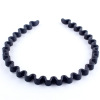 Fashionable sports wavy black headband, scalloped hair accessory for face washing, simple and elegant design