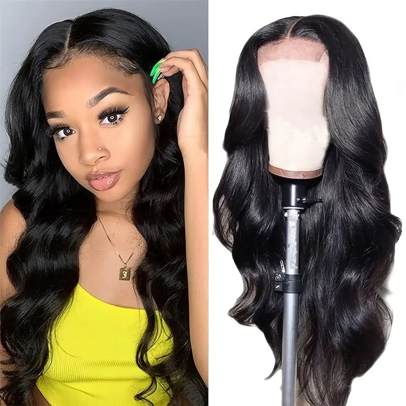 Lace Wig European American Style Trimmed Wavy Curls Synthetic Hair Extensions Machine Made Body Wave Long Medium Short_voghion.com
