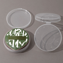 100分棉花糖气垫粉扑收纳盒透气带孔防尘便携大号圆形透明cpb空盒