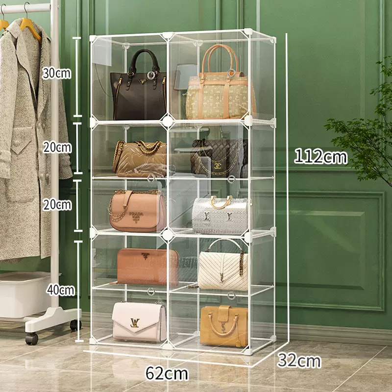 包包收纳神器家用存放衣柜透明展示柜专门装小包包的收纳盒置物架