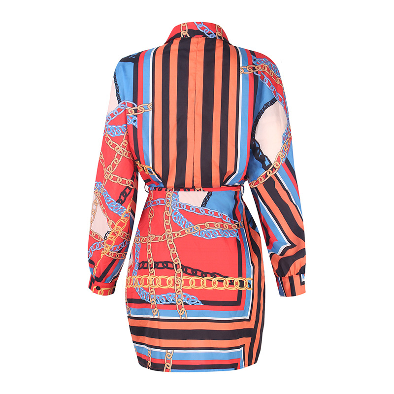 Women Long Sleeve Letter Print Shirt Dress