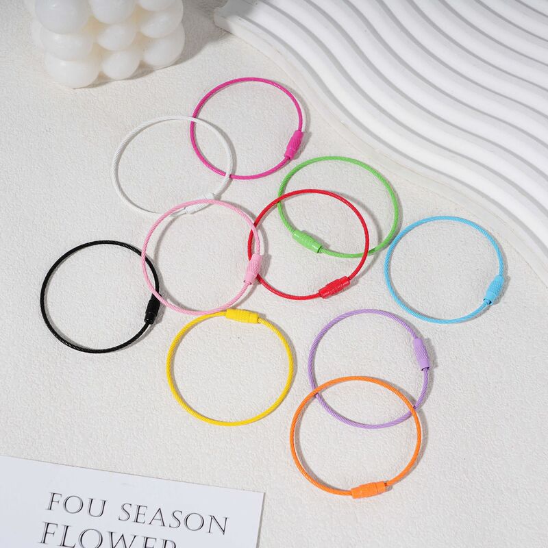 Colorful Metal Wire Rope Pendant Wire Ring Open Ring Accessories DIY Keychain Key Chain Lanyard Hanging Ornament