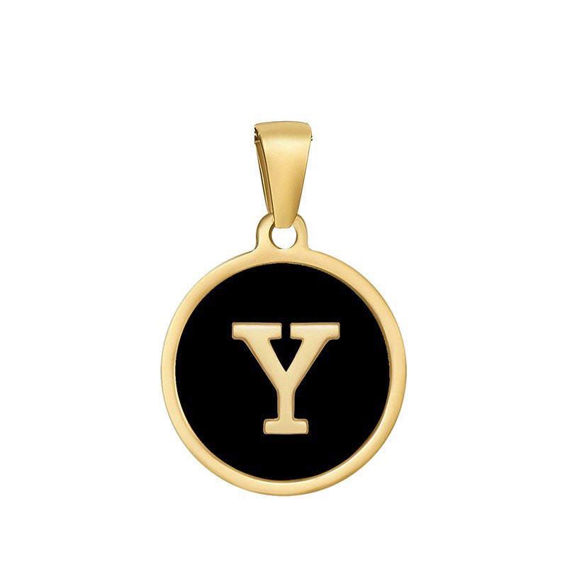 4g Weight Pendant Jewelry Making Type 16mm Jewelry Making Size DIY Jewelry Accessories Classification 1 Piece Quantity 304 Stainless Steel Material Letter, Word Pattern Classic Style Style Enamel, Plating Craft Black Color 1 Piece 16mm 304 Stainless Steel Letter Word Pendant DIY Jewelry Accessories 25