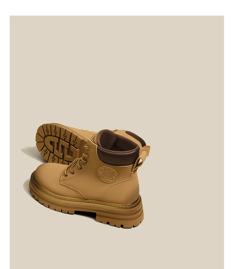 Women's Martin Boots Thick Soled British Style Casual Work Boots_voghion.com