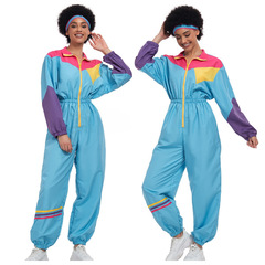 珠密戀 亞馬遜新品萬聖節服裝 迪斯科嬉皮士演出服戶外滑雪服套裝