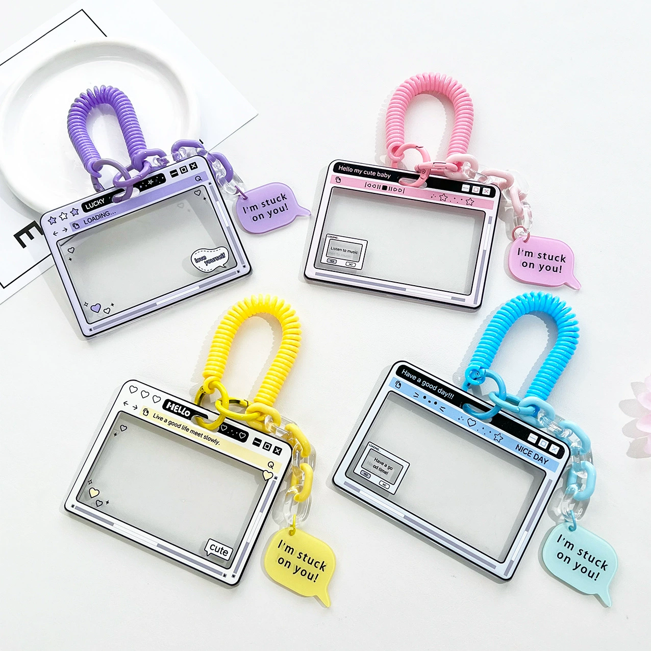 Горизонтальный прозрачный чехол для карт-слайдер для студенческого значка