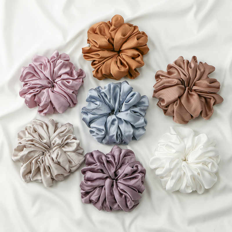 New Style Hair Tie Bun Ponytail Smooth Crepe Polyester Hair Tie Korean Style Solid Color Elastic Hair Accessory Scrunchie New Style Hair Tie Bun Ponytail Smooth Crepe Polyester Hair Tie Korean Style Solid Color Elastic Hair Accessory Scrunchie